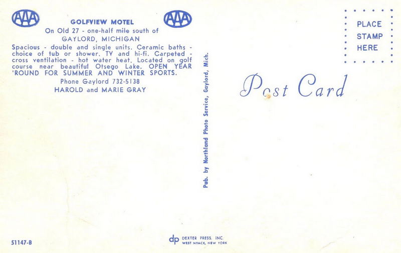 Golfview Motel - Old Postcard